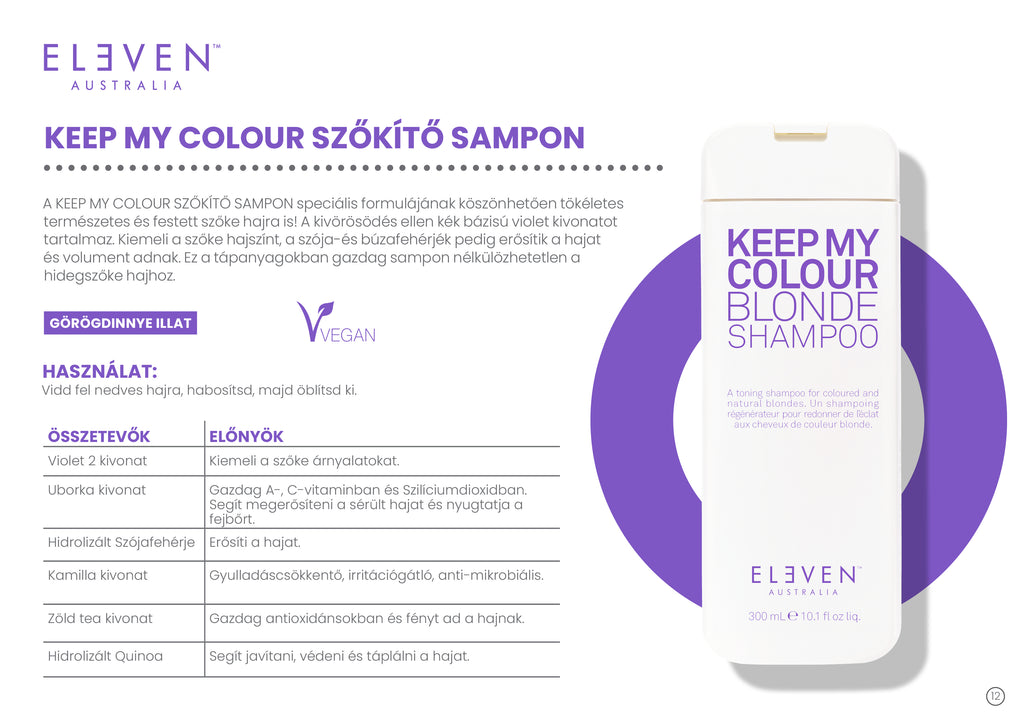 Keep My Color - szulfátmentes, parabénmentes hamvasító sampon 300 ML