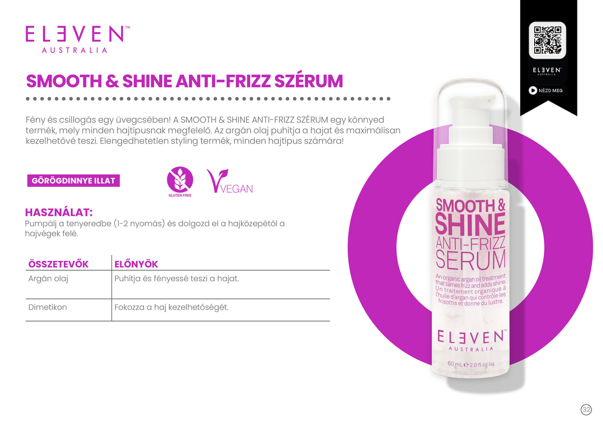 Smooth & Shine Anti-Frizz hajvégápoló argán olaj 60 ML