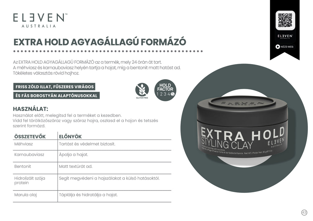 Extra Hold - Agyagállagú Formázó wax 85 g