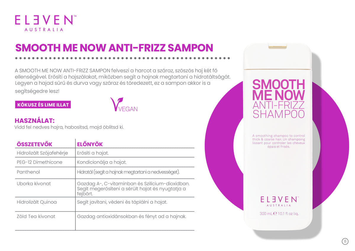 Smooth Me Now - szulfátmentes, parabénmentes szöszösödés elleni sampon 300 ML